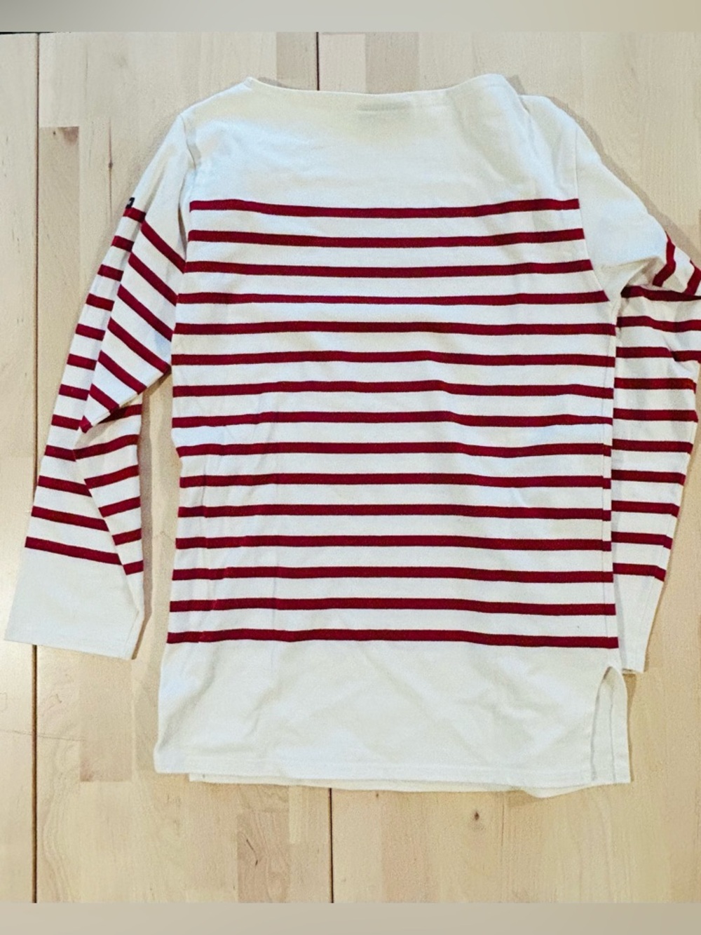 Saint James Authentic Breton Striped Shirt - Cream & Red - XS - Picture 2 of 4